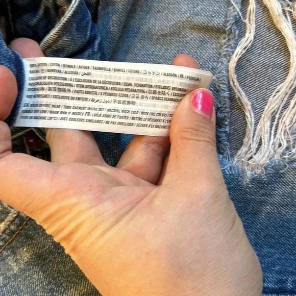 ABERCROMBIE FITCH A&F Ames Slim Boyfriend Jeans Ripped Rips Destroyed 24/00 - Picture 6 of 10